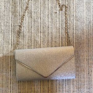 Sparkly silver clutch